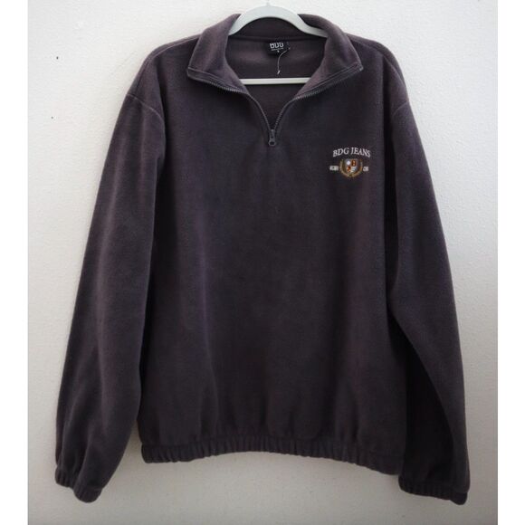 BDG Urban Outfitters Men's Sz S Purple Crest 1/4 Zip Fleece Mock Neck Pullover - Picture 1 of 7